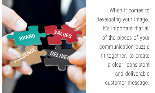 When it comes to developing your image,
it's important that all of the pieces of your communication puzzle fit together, to create a clear, consistent and deliverable customer message.